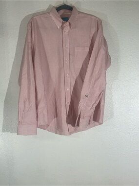 Castaway Men's Red and White Striped Button-Down Dress Shirt